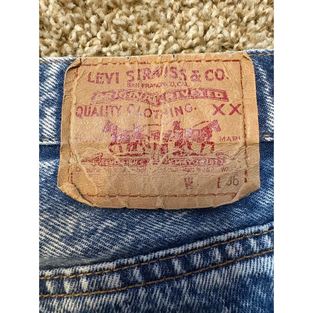 Vintage Late 80's Levi's 501 XX Made In USA Acid Wash Straight Leg Jeans 30x36
